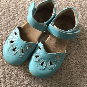 Livie & Luca Petal Blue Leather Mary Janes Girl's Size 11
